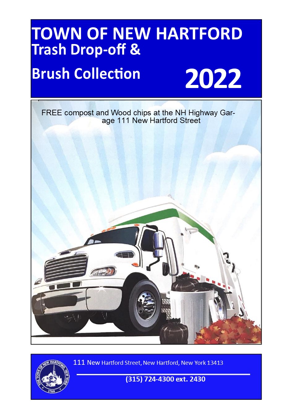 Christmas 2022 Garbage Pickup New Hartford Village Town Of New Hartford, New York - 2022 Trash Drop-Off Brush Collection  Schedule